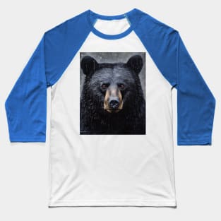 Majestic Wilderness: A Hyperrealistic Oil Painting of a Black Bear Baseball T-Shirt